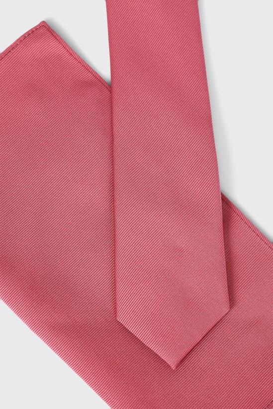 Burton Coral Pink Tie And Pocket Square Set 4