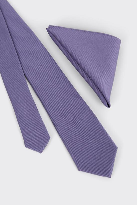 Burton Purple Tie And Pocket Square Set 2