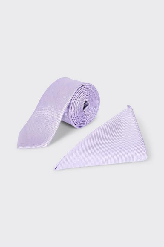 Burton Slim Lilac Tie And Pocket Square Set 1