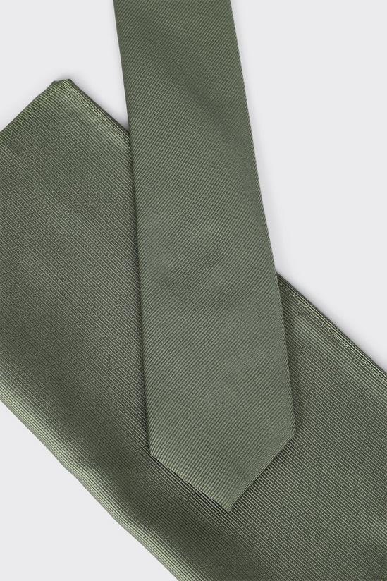 Burton Khaki Tie And Pocket Square Set 3