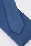 Burton Slim Blue Tie And Pocket Square Set thumbnail 3