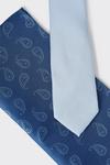 Burton Paisley Soft Blue Tie And Pocket Square thumbnail 3