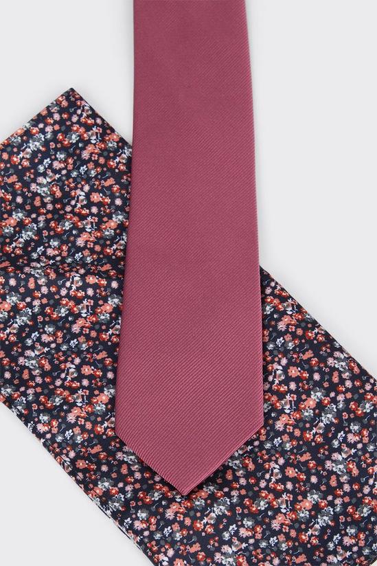 Burton Pink Tie With Ditsy Pocket Square 3