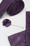 Burton Purple Wedding Paisley Tie Set With Lapel Pin thumbnail 2
