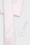 Burton Slim Pink Wedding Paisley Tie Set With Lapel Pin thumbnail 3