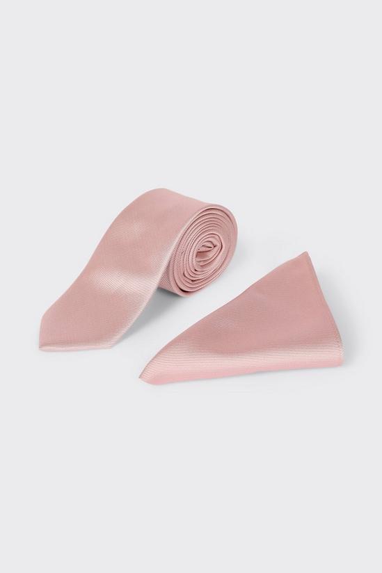 Burton Slim Light Pink Tie And Pocket Square Set 2
