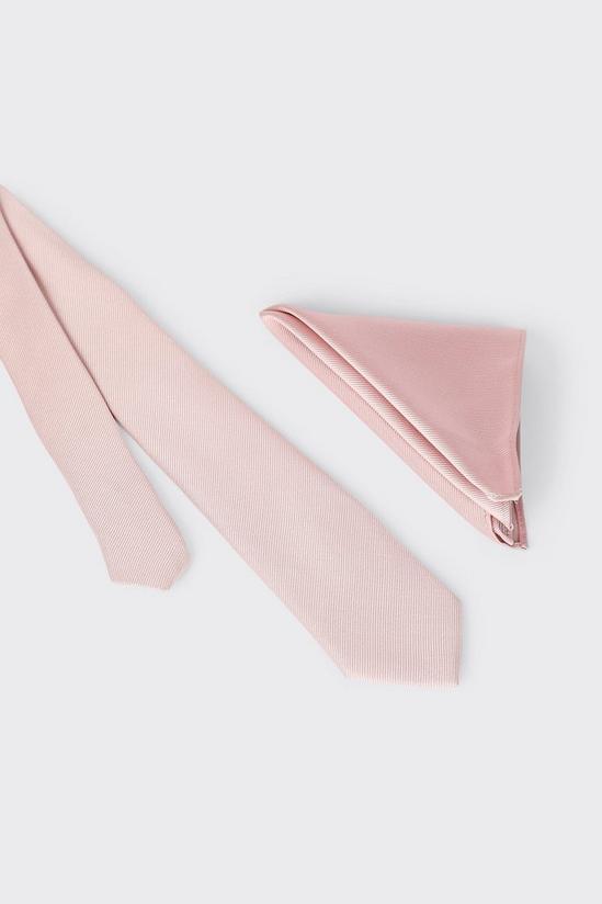 Burton Slim Light Pink Tie And Pocket Square Set 3