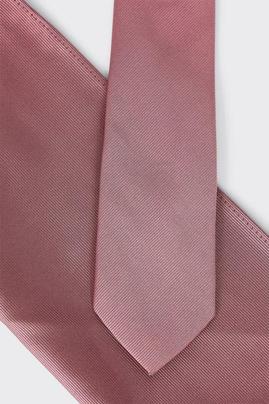 Burton Slim Rose Pink Tie And Pocket Square Set 4