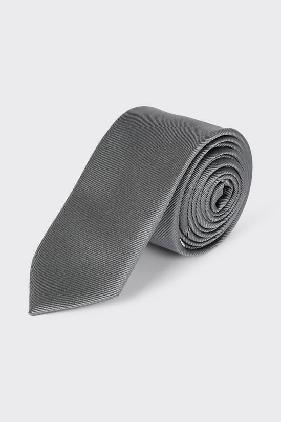 Burton Slim Fit Silver Grey Tie 1