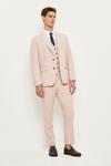 Burton Slim Fit Pink Herringbone Tweed Suit Jacket thumbnail 1