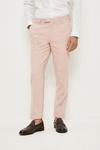 Burton Slim Fit Pink Herringbone Tweed Suit Trousers thumbnail 1