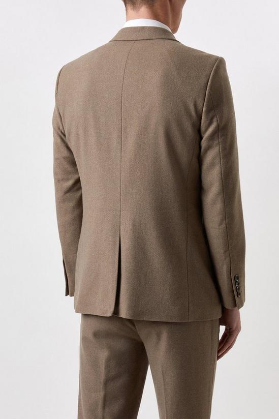 Burton Slim Neutral Herringbone Tweed Suit Jacket 3