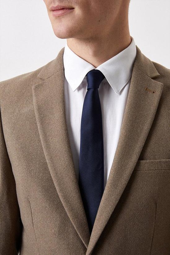 Burton Slim Neutral Herringbone Tweed Suit Jacket 4