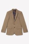 Burton Slim Neutral Herringbone Tweed Suit Jacket thumbnail 6