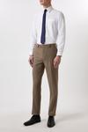 Burton Slim Neutral Herringbone Tweed Suit Trousers thumbnail 1