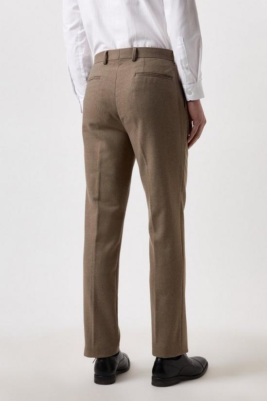 Burton Slim Neutral Herringbone Tweed Suit Trousers 3