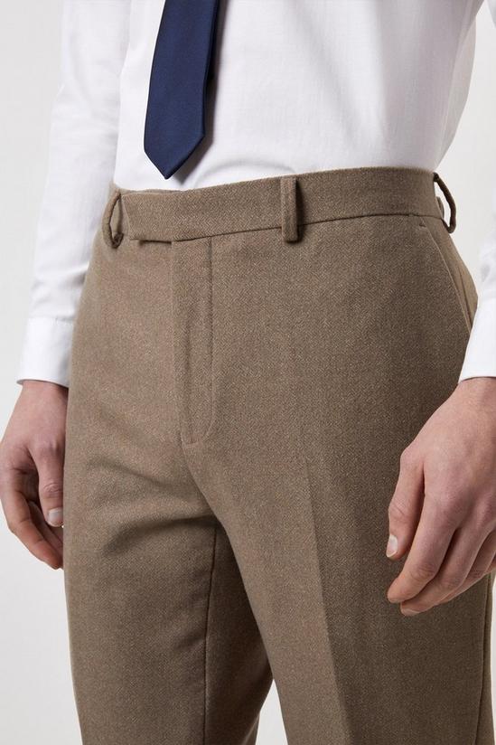 Burton Slim Neutral Herringbone Tweed Suit Trousers 4