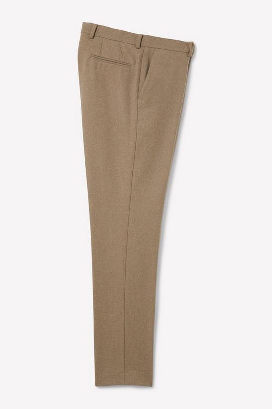 Burton Slim Neutral Herringbone Tweed Suit Trousers 5