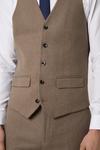 Burton Slim Neutral Herringbone Tweed Suit Waistcoat thumbnail 5
