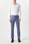 Burton Slim Fit Light Blue Check Suit Trousers thumbnail 1
