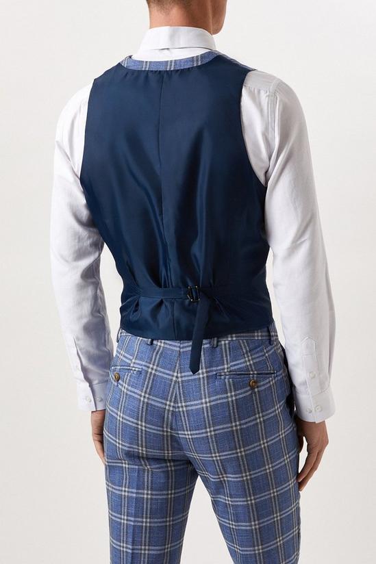 Burton Slim Fit Light Blue Check Suit Waistcoat 3