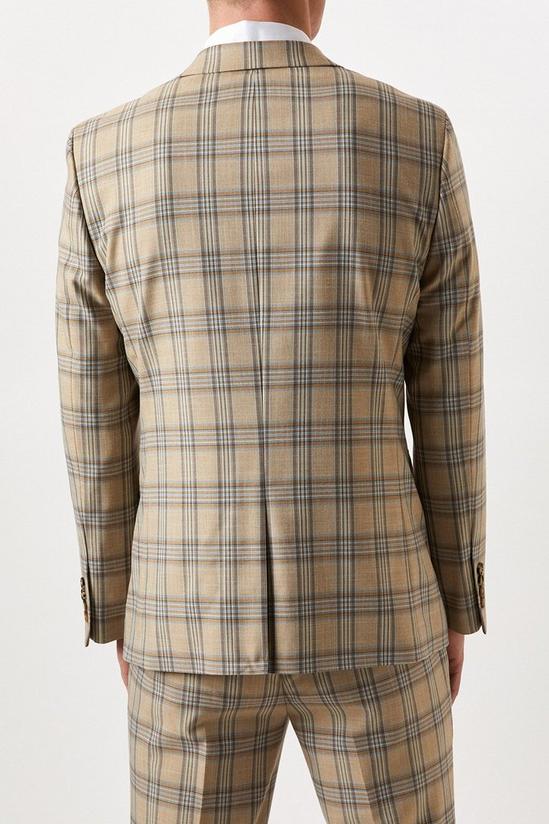 Burton Slim Fit Neutral Highlight Check Suit Jacket 3