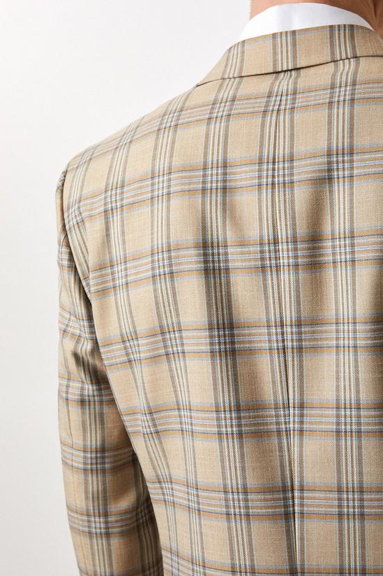 Burton Slim Fit Neutral Highlight Check Suit Jacket 5