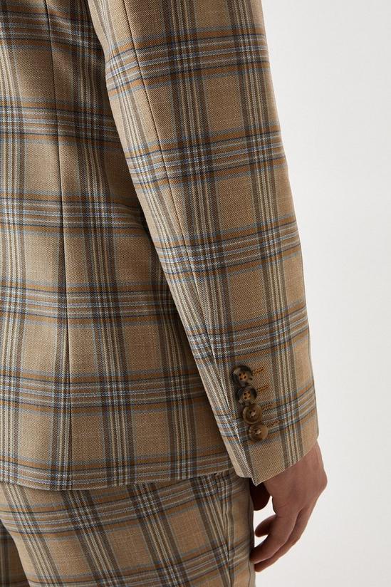 Burton Slim Fit Neutral Highlight Check Suit Jacket 6
