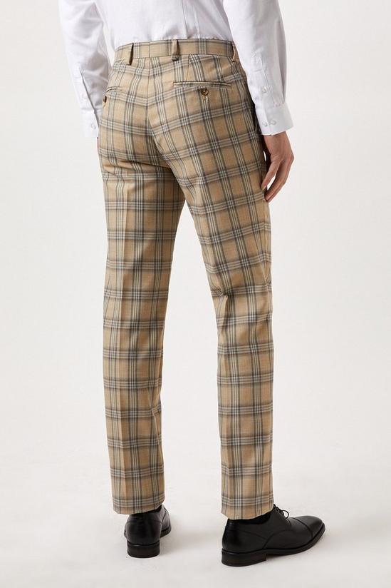 Burton Slim Fit Neutral Highlight Check Suit Trousers 3