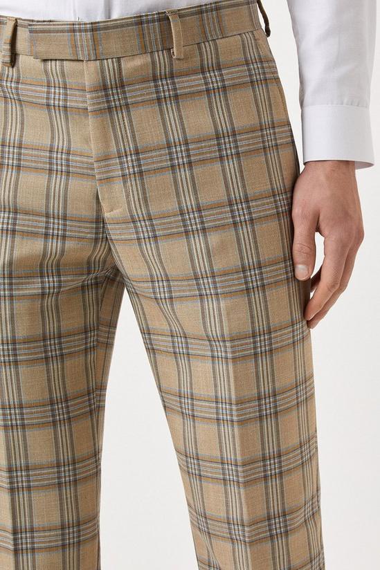 Burton Slim Fit Neutral Highlight Check Suit Trousers 4