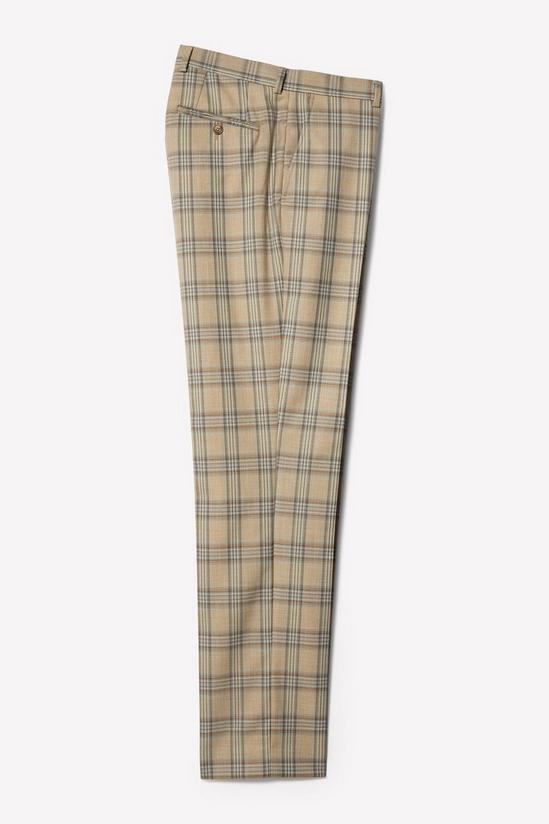 Burton Slim Fit Neutral Highlight Check Suit Trousers 5