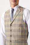 Burton Slim Neutral Highlight Check Suit Waistcoat thumbnail 4