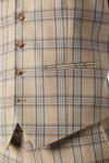 Burton Slim Neutral Highlight Check Suit Waistcoat thumbnail 5