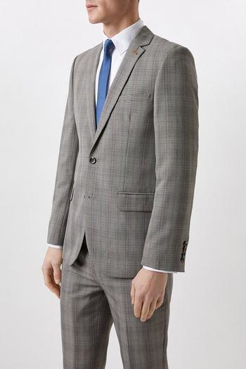 Related Product Slim Fit Neutral Check Suit Jacket