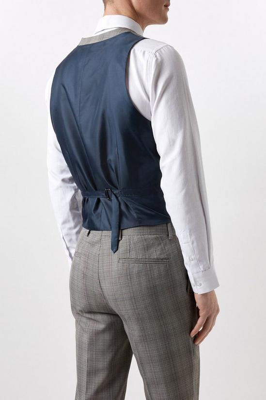 Burton Slim Fit Neutral Check Suit Waistcoat 3