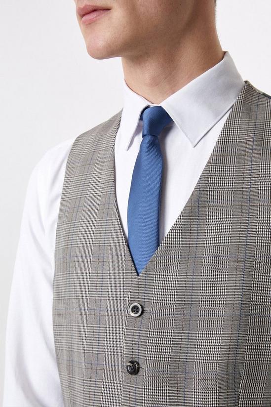 Burton Slim Fit Neutral Check Suit Waistcoat 4