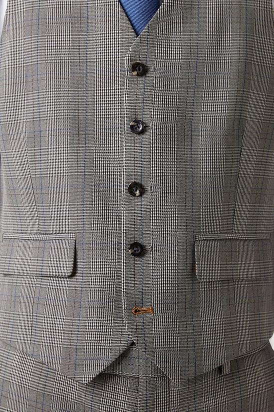 Burton Slim Fit Neutral Check Suit Waistcoat 6