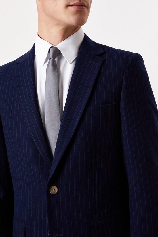 Burton Slim Fit Navy Pinstripe Suit Jacket 4