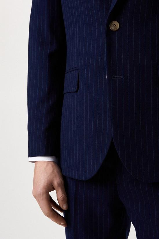Burton Slim Fit Navy Pinstripe Suit Jacket 5