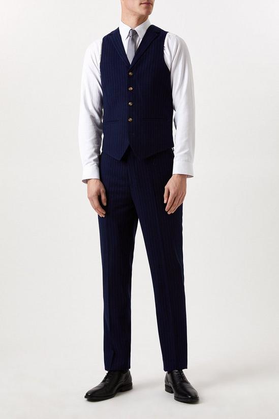 Burton Slim Fit Navy Pinstripe Suit Waistcoat 2