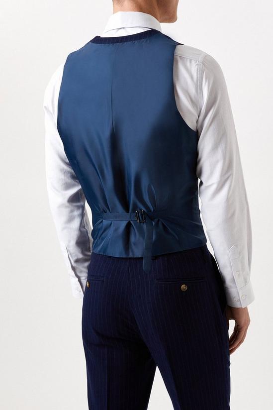 Burton Slim Fit Navy Pinstripe Suit Waistcoat 3