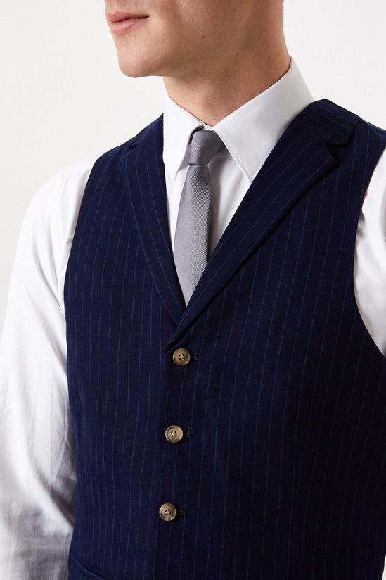 Burton Slim Fit Navy Pinstripe Suit Waistcoat 4