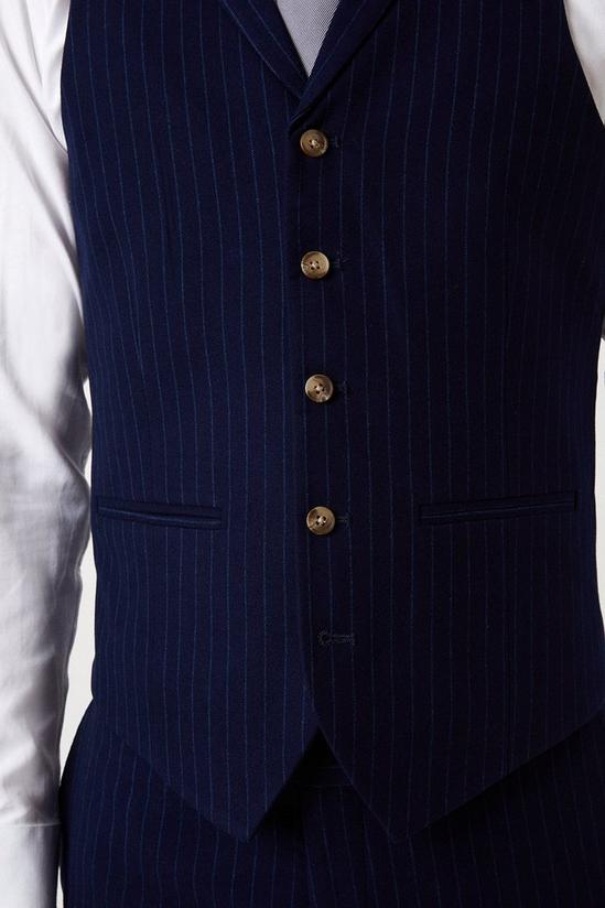 Burton Slim Fit Navy Pinstripe Suit Waistcoat 5