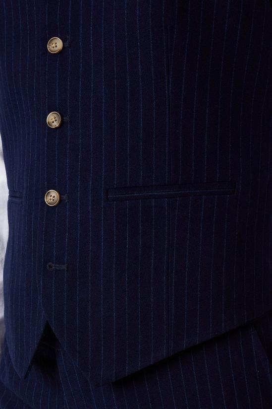 Burton Slim Fit Navy Pinstripe Suit Waistcoat 6