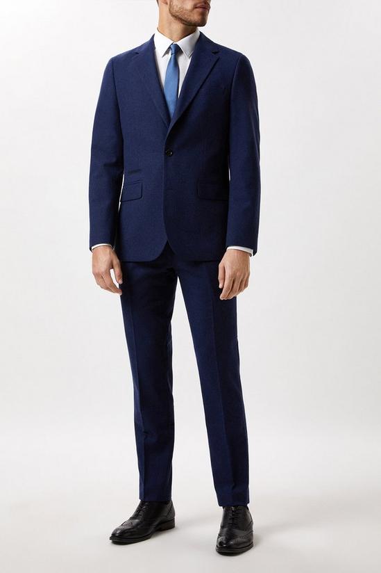 Burton Slim Fit Navy Tweed Suit Jacket 1