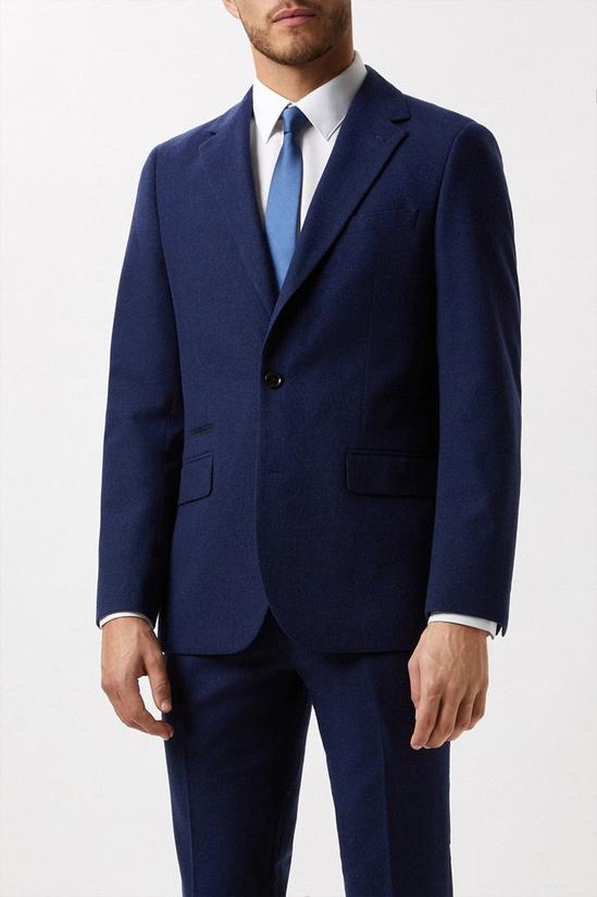 Burton Slim Fit Navy Tweed Suit Jacket 2