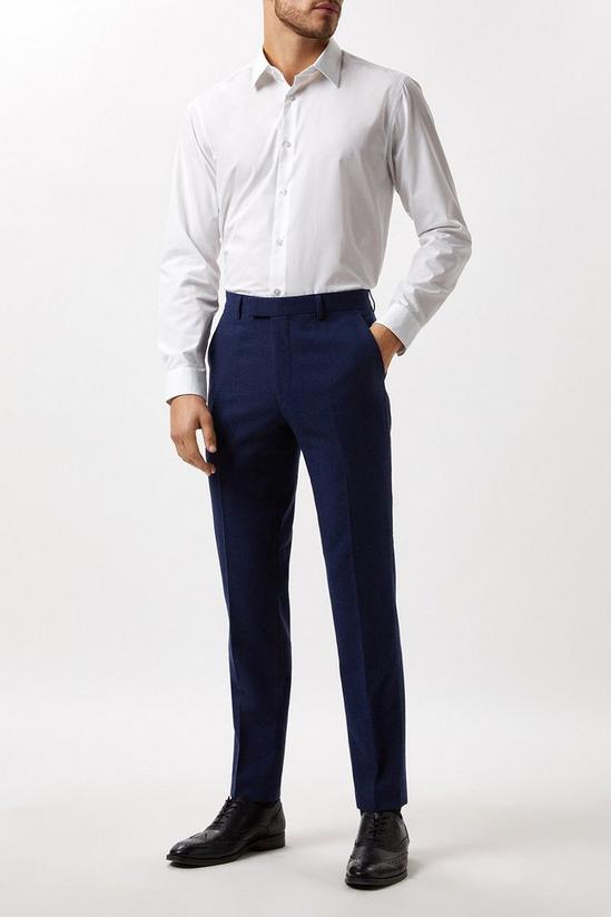 Burton Slim Fit Navy Tweed Suit Trousers 1