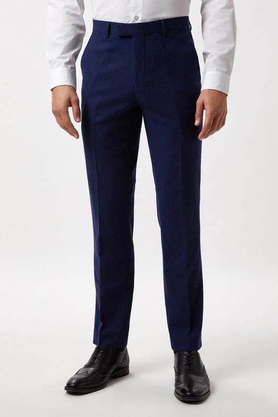 Burton Slim Fit Navy Tweed Suit Trousers 2