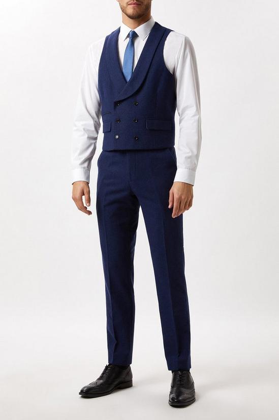 Burton Harry Brown Slim Fit Navy Tweed Suit Waistcoat 1