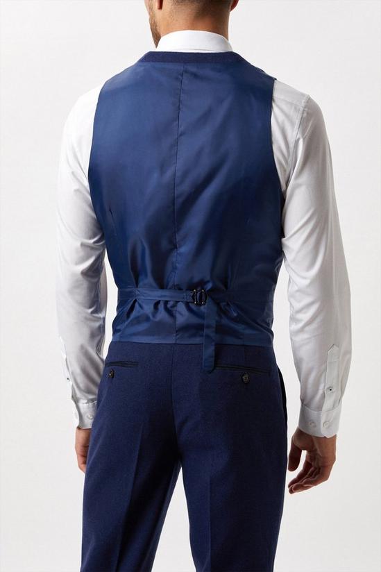 Burton Harry Brown Slim Fit Navy Tweed Suit Waistcoat 3